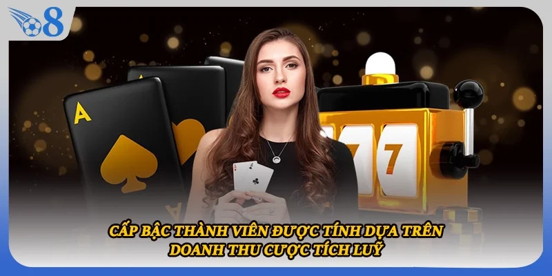 Cấp bậc thành viên được tính dựa trên doanh thu cược tích luỹ
