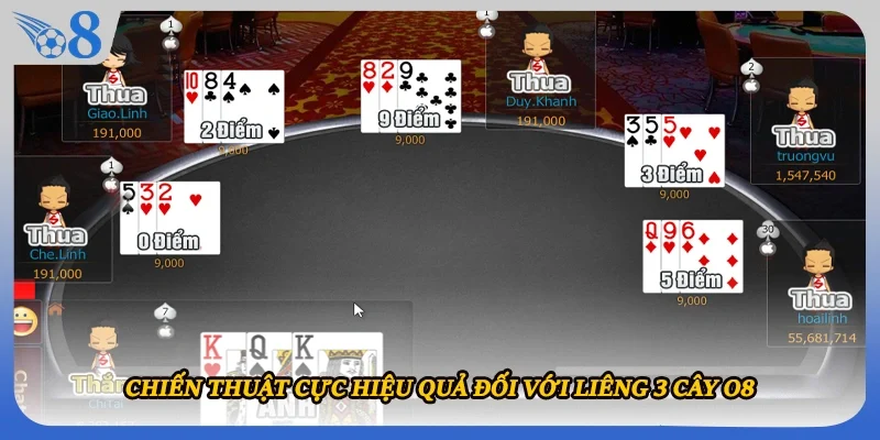 Chiến thuật cực hiệu quả đối với liêng 3 cây O8