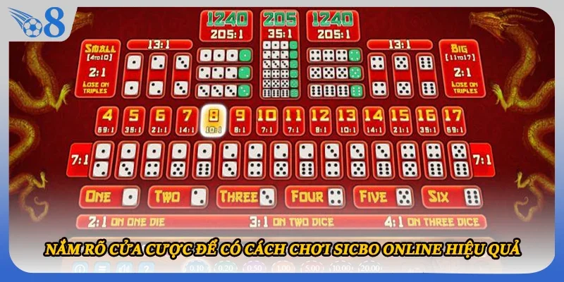 Nắm rõ cửa cược để có cách chơi Sicbo online hiệu quả 